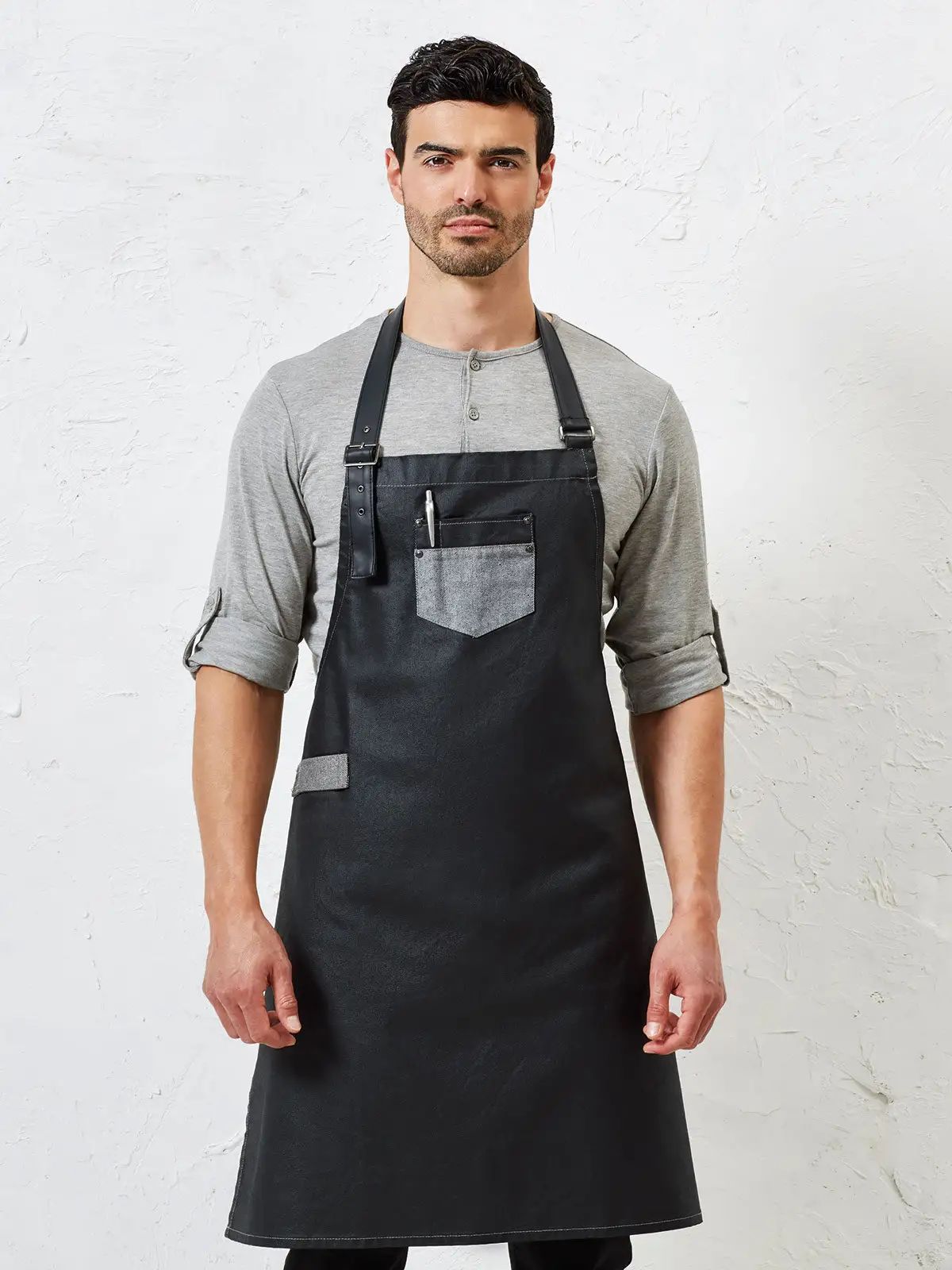 Division Waxed Look Denim With Faux Leather ather - Premier