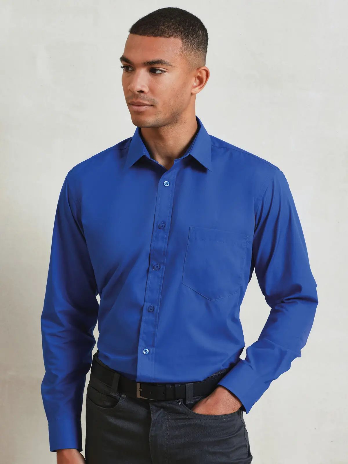 Men's Long Sleeve Poplin Shirt - Premier