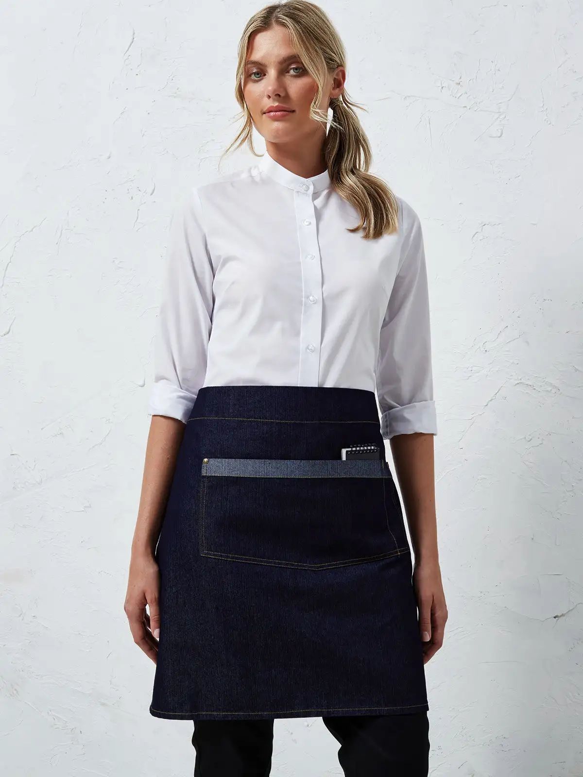 Domain - Grembiule vita in denim effetto a contrasto