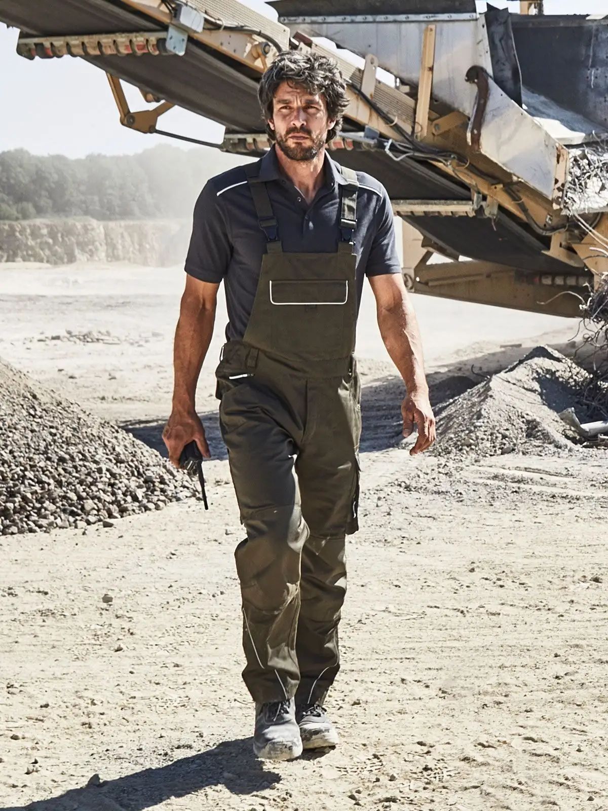 Workwear Pants With Bib - Solid - Daiber