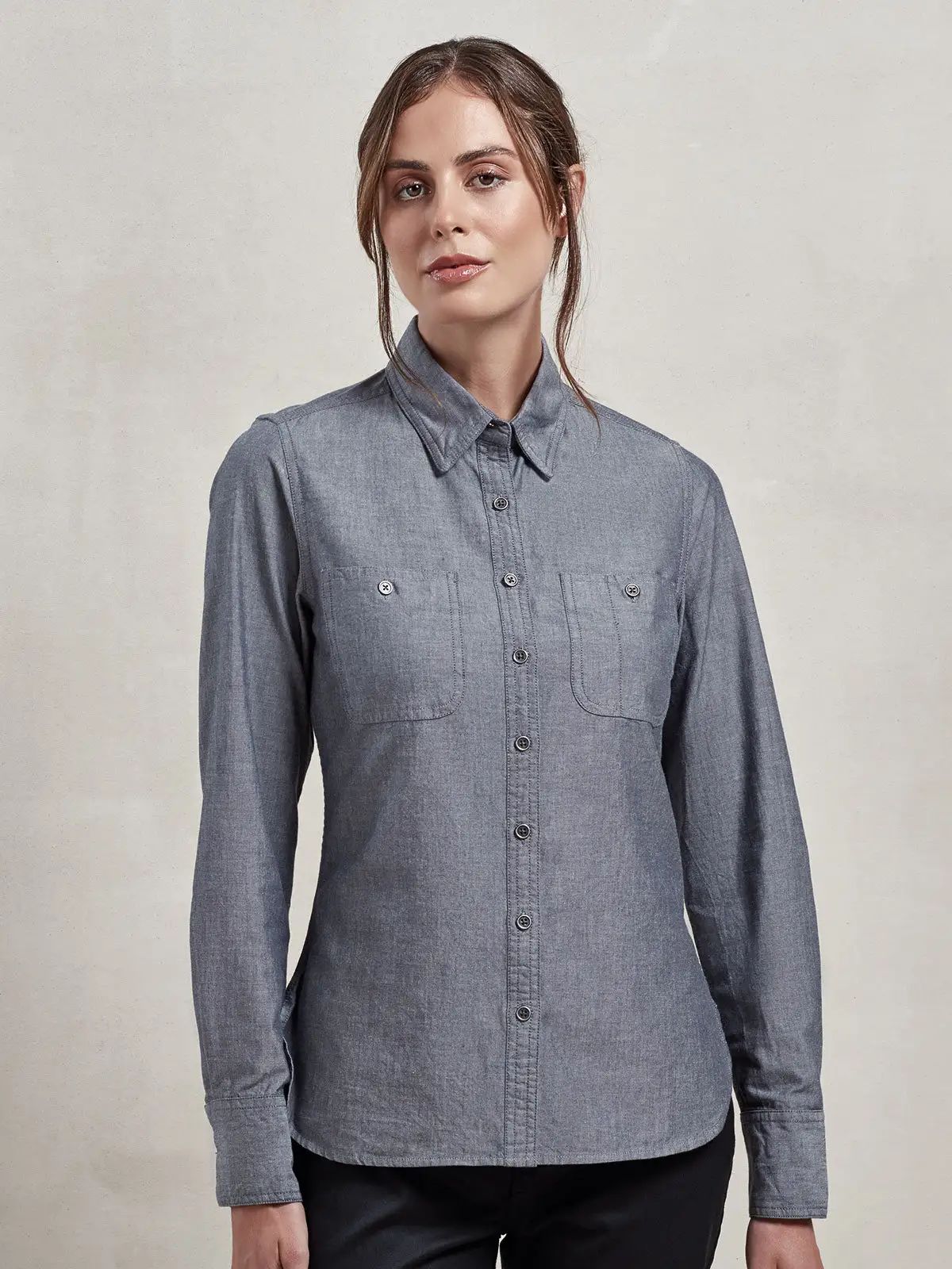 Women's Organic Chambray Fairtrade Shirt - Premier