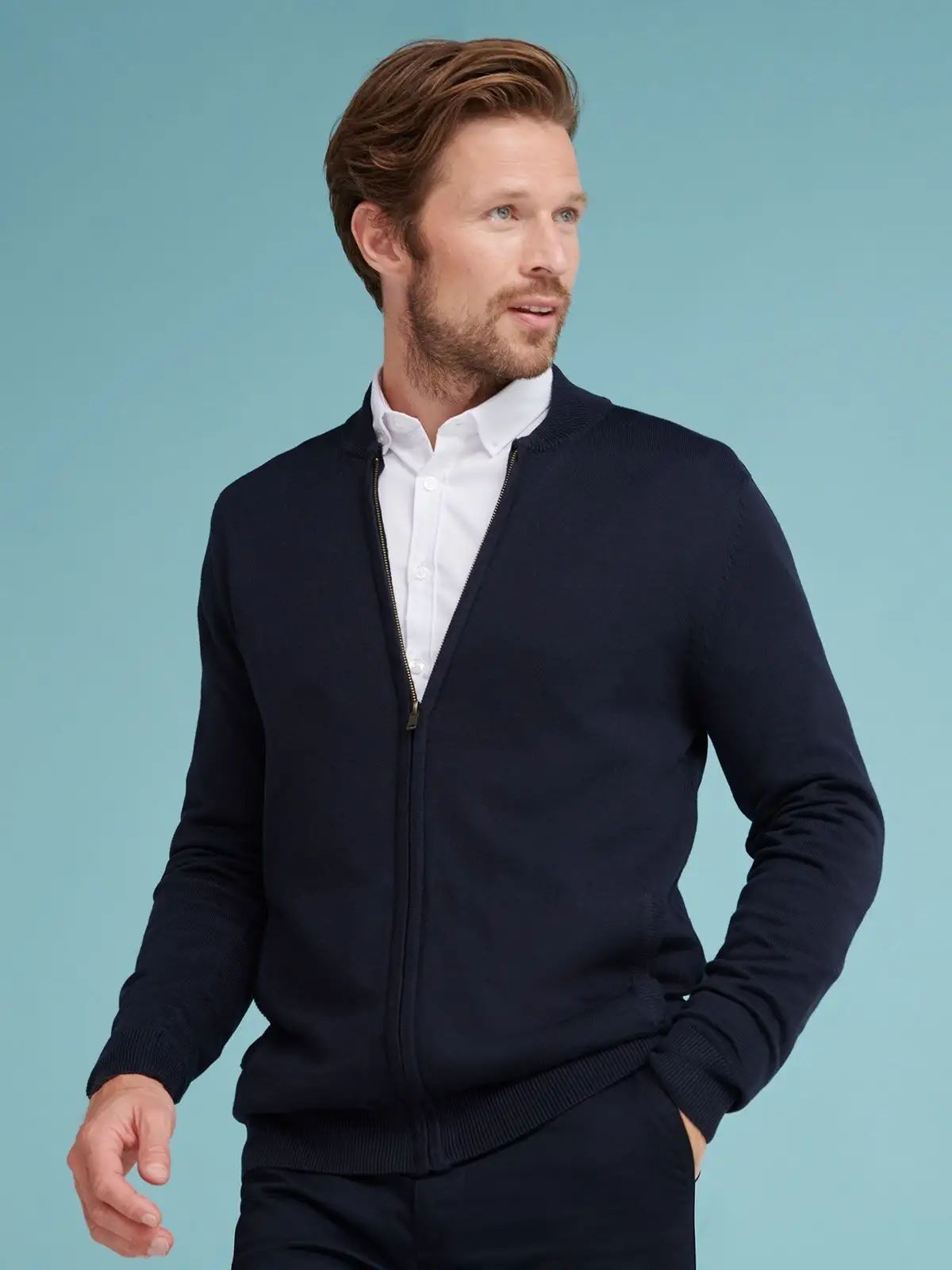 Unisex Zip Through Cardigan - Henbury