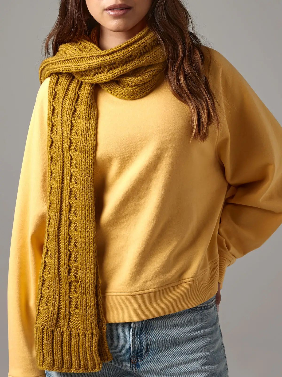 Cable Knit Melange Scarf - Beechfield