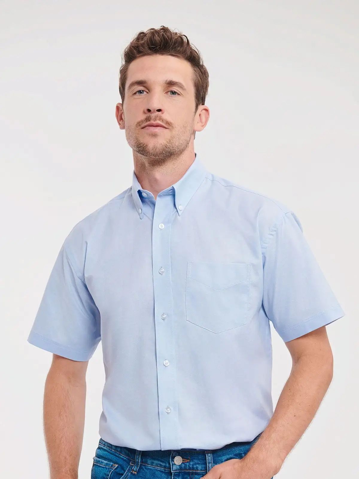 Men's Short Sleeve Easy Care Oxford Shirt - Russell