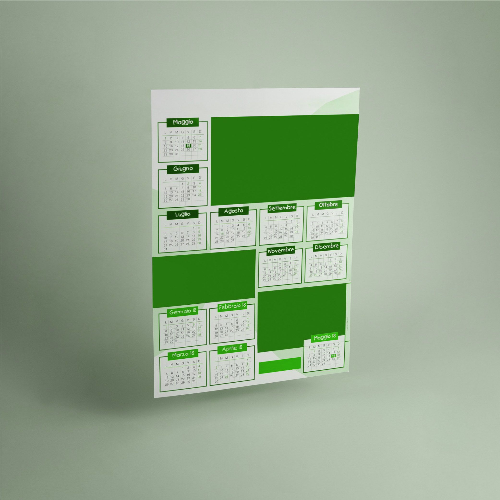 Calendario da parete monofoglio Eco