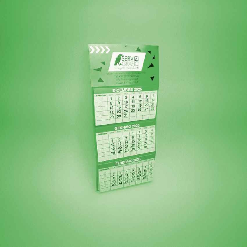 Calendari trittici personalizzati da parete ECO