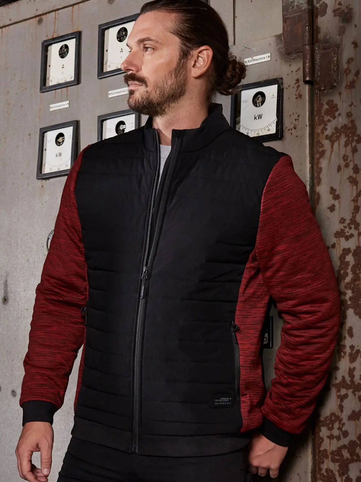 Men's Padded Hybrid Jacket - James & Nicholson