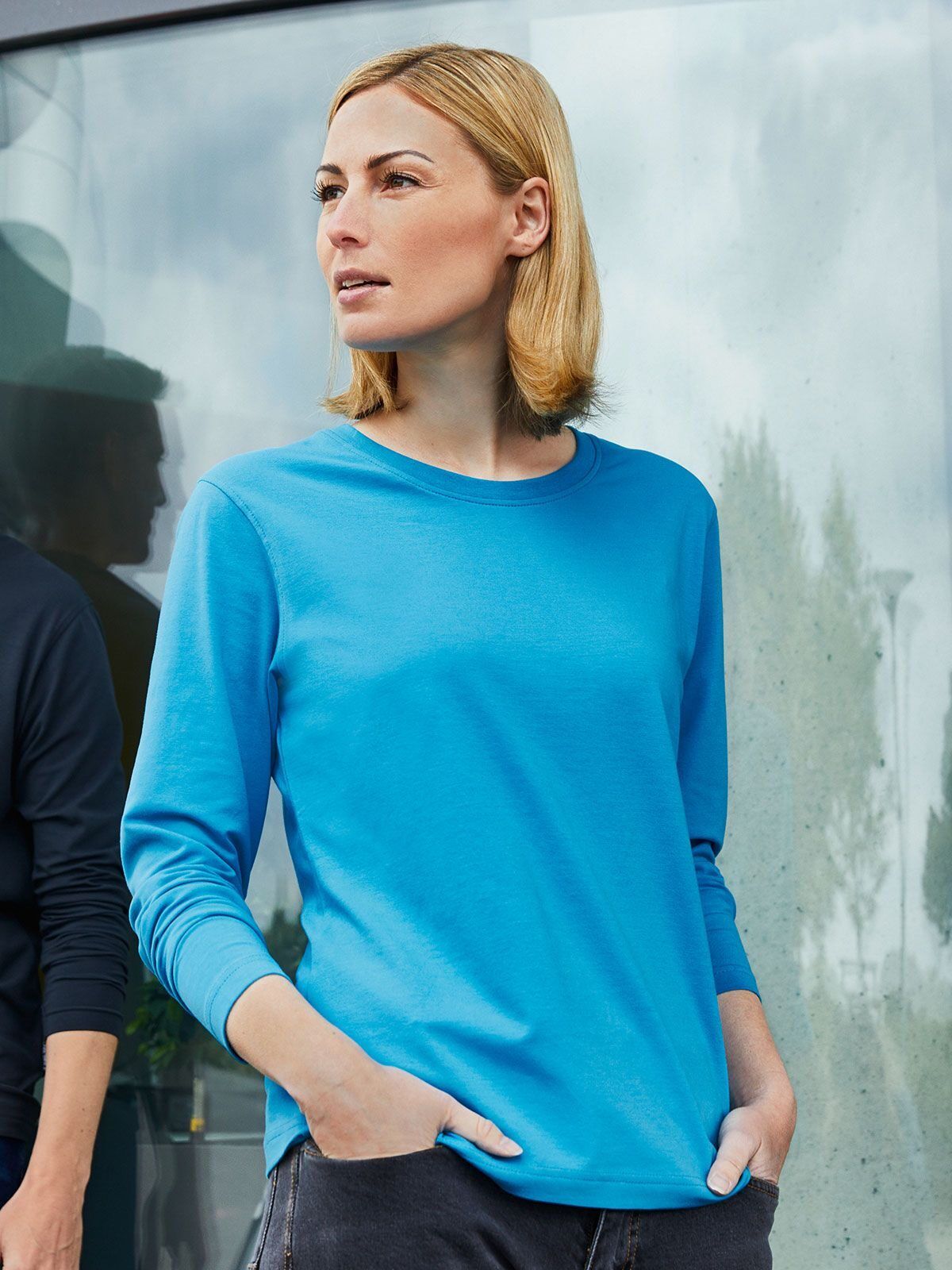 Ladies' Bio Stretch-Longsleeve Work - Solid - Daiber