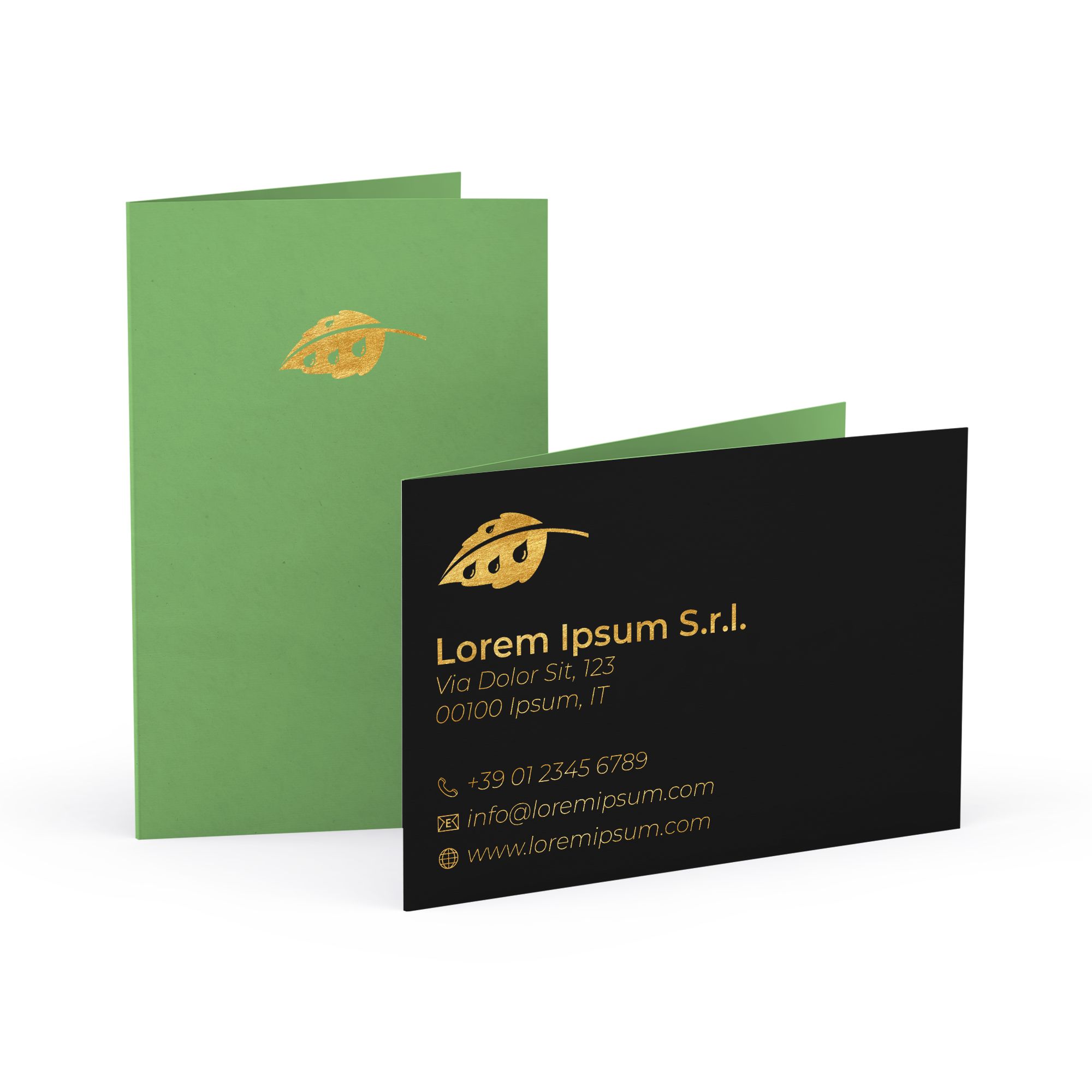 Biglietti da visita doppi con rifinitura esclusiva