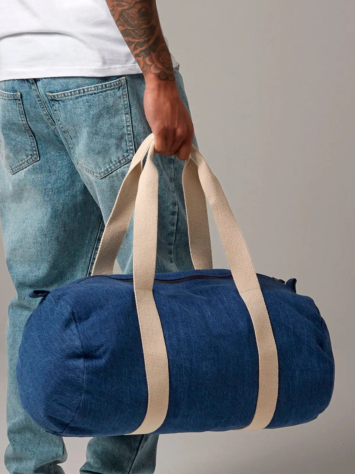 Denim Barrel Bag - Bag Base
