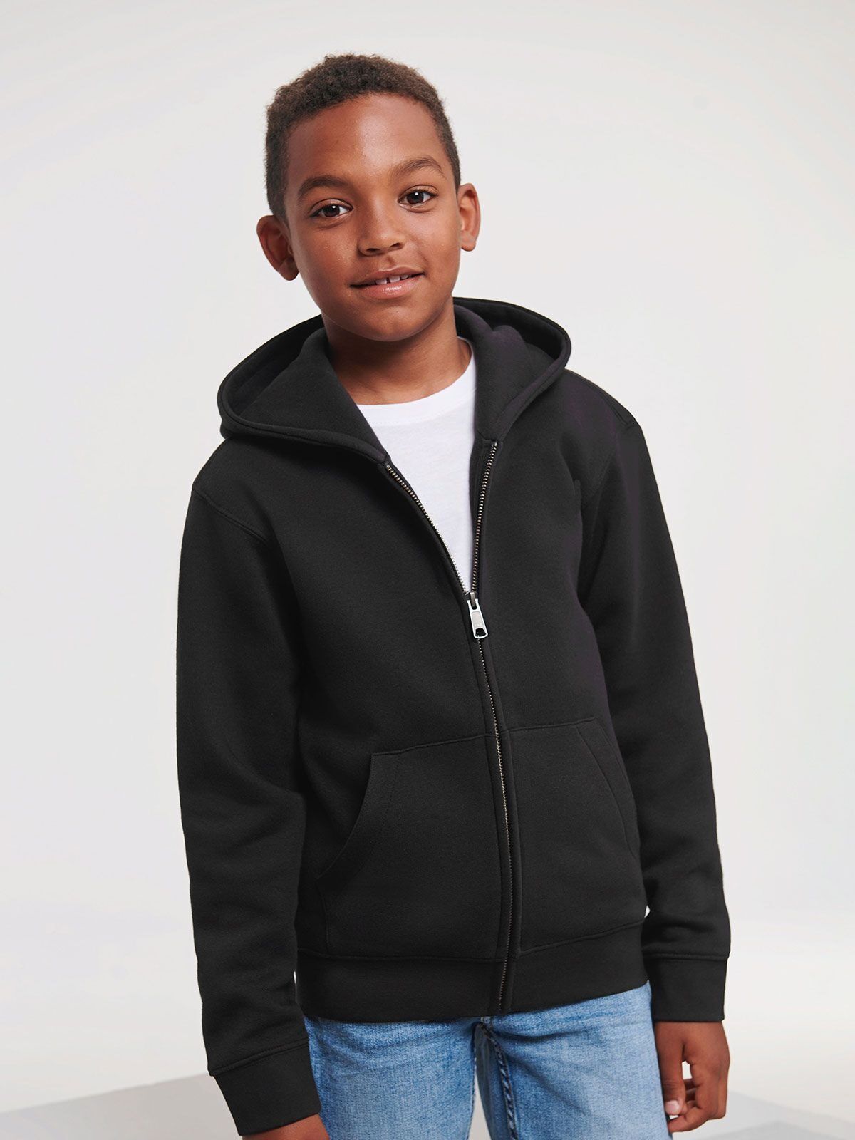 Kids Authentic Hooded Sweat with zip - Russell