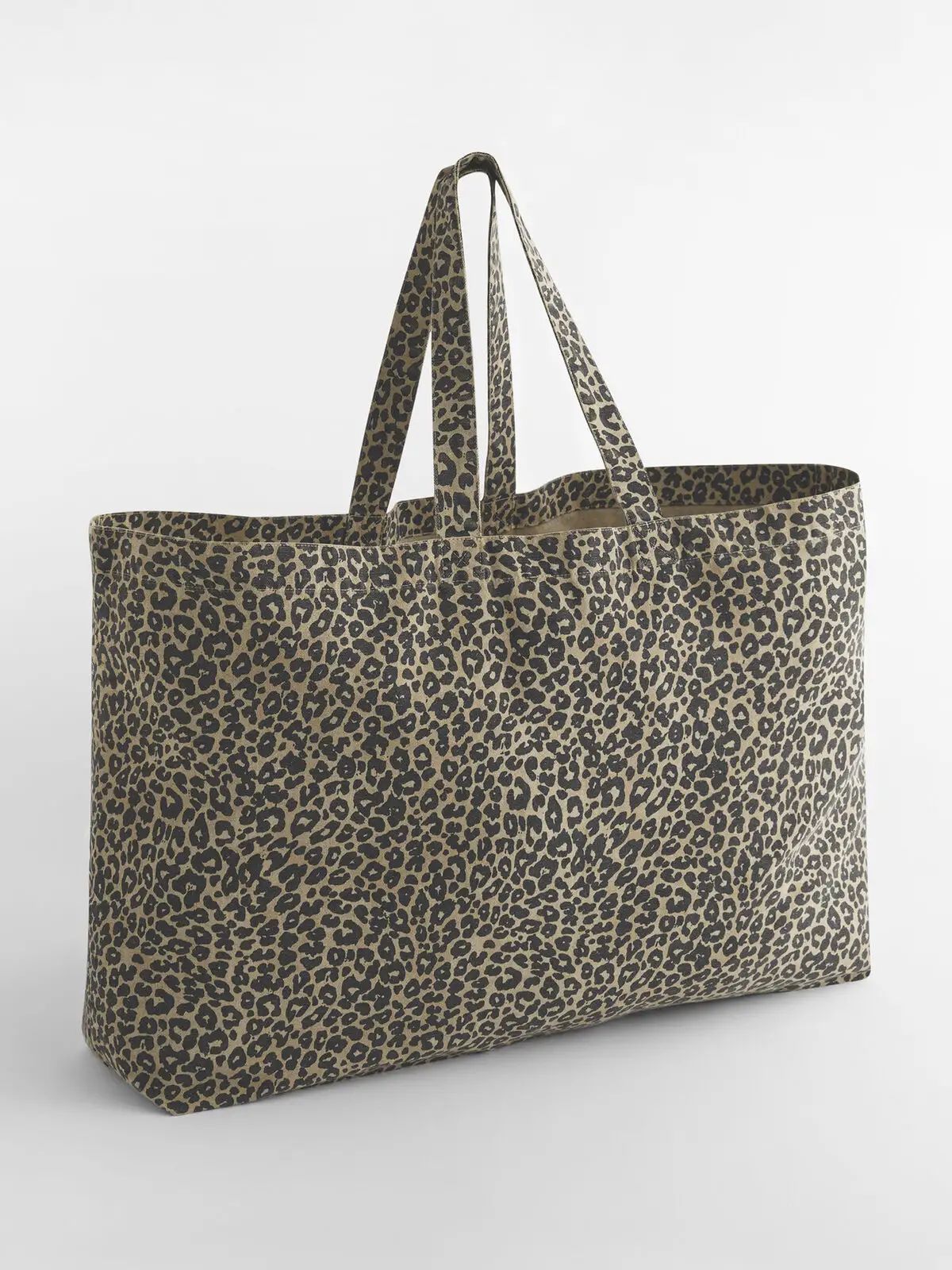 Borsa tote oversize in tela con stampa leopardata - Westford Mill