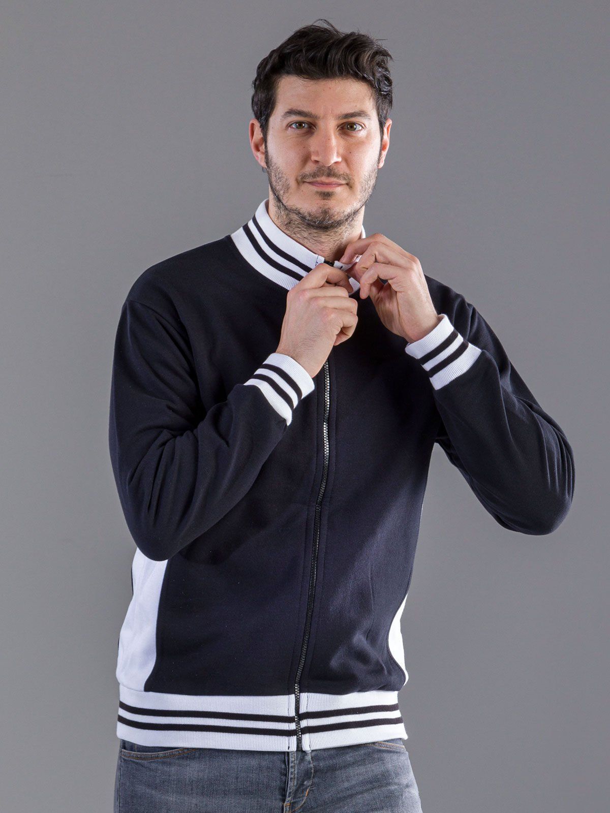 Sweat Full Zip Bicolor - Colore Italiano