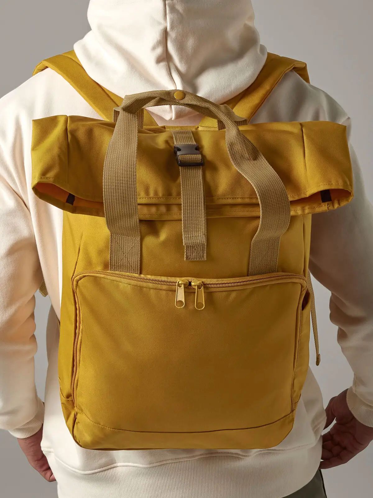 Recycled Twin Handle Roll-Top Laptop Backpack - Bag Base