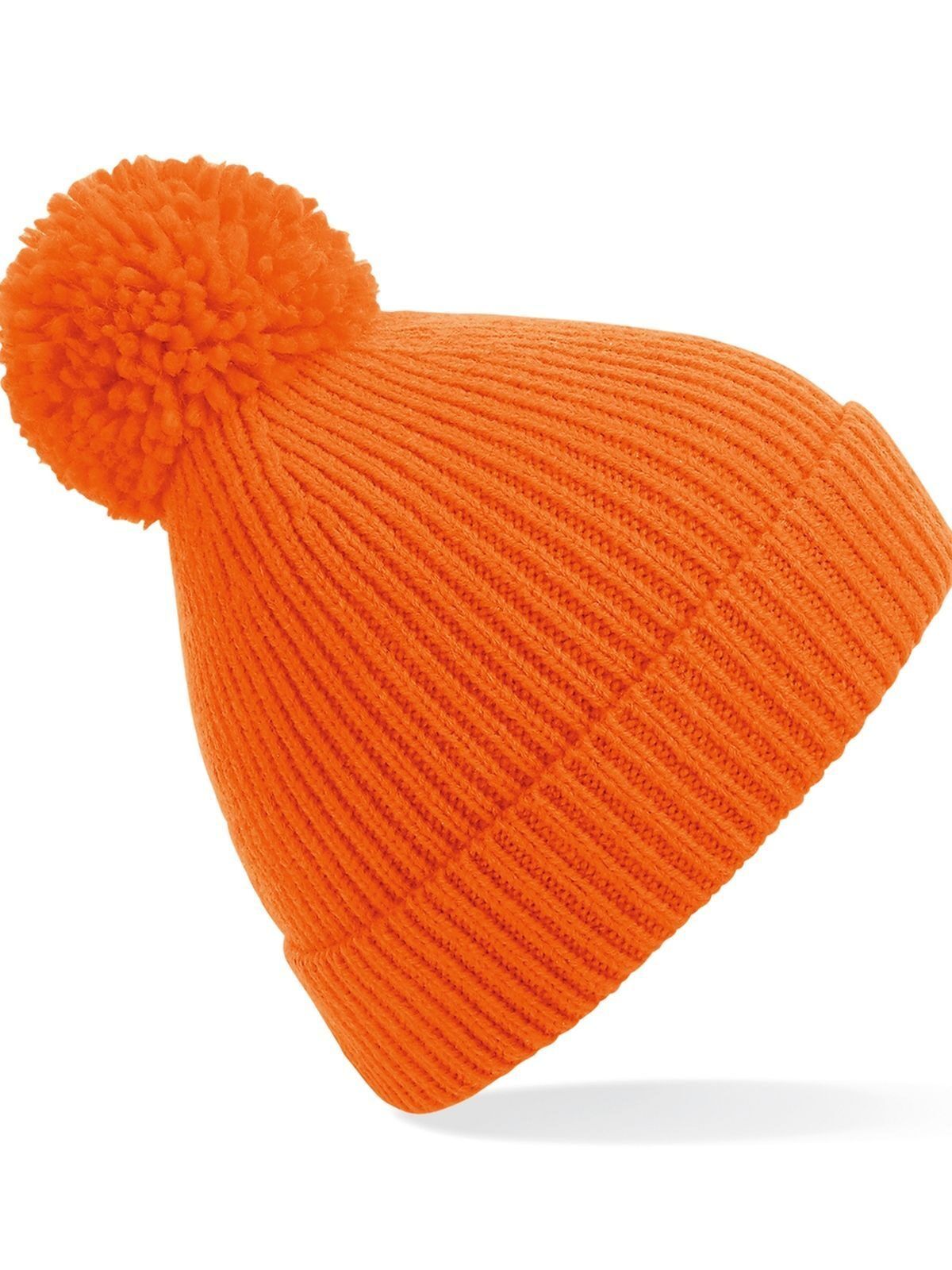 Engineered Knit Ribbed Pom Pom Beanie - Beechfield