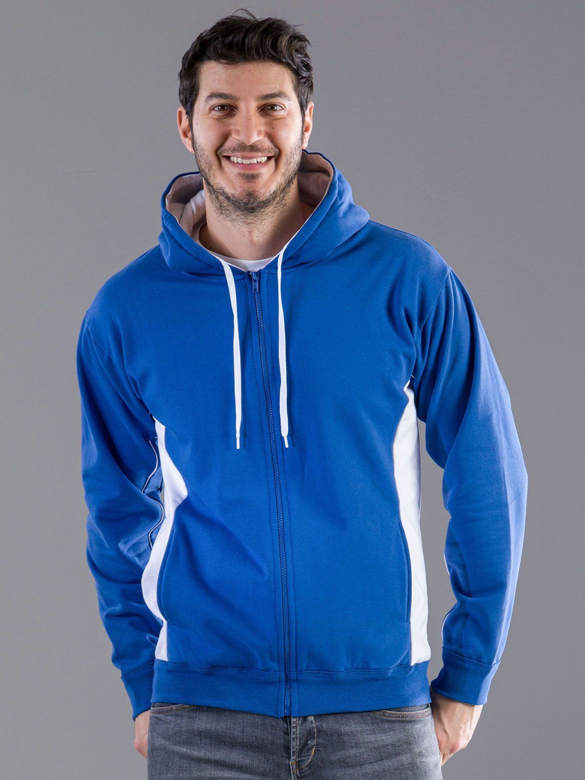 Contrast Hooded Sweat Full Zip - Colore Italiano