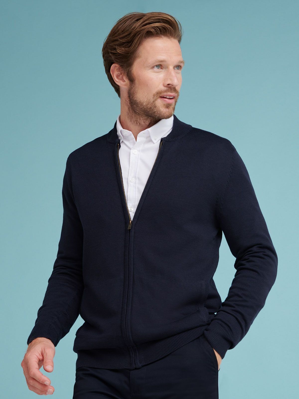 Unisex Zip Through Cardigan - Henbury