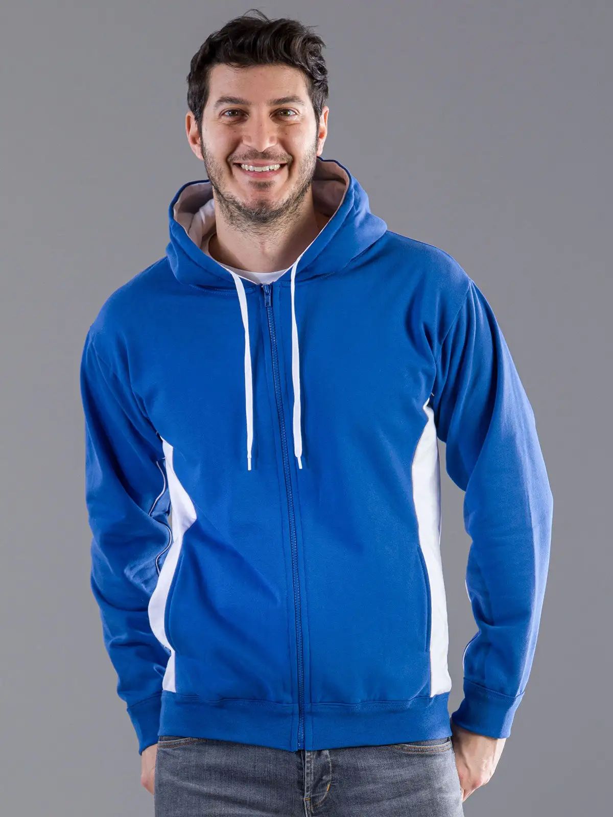 Contrast Hooded Sweat Full Zip - Colore Italiano