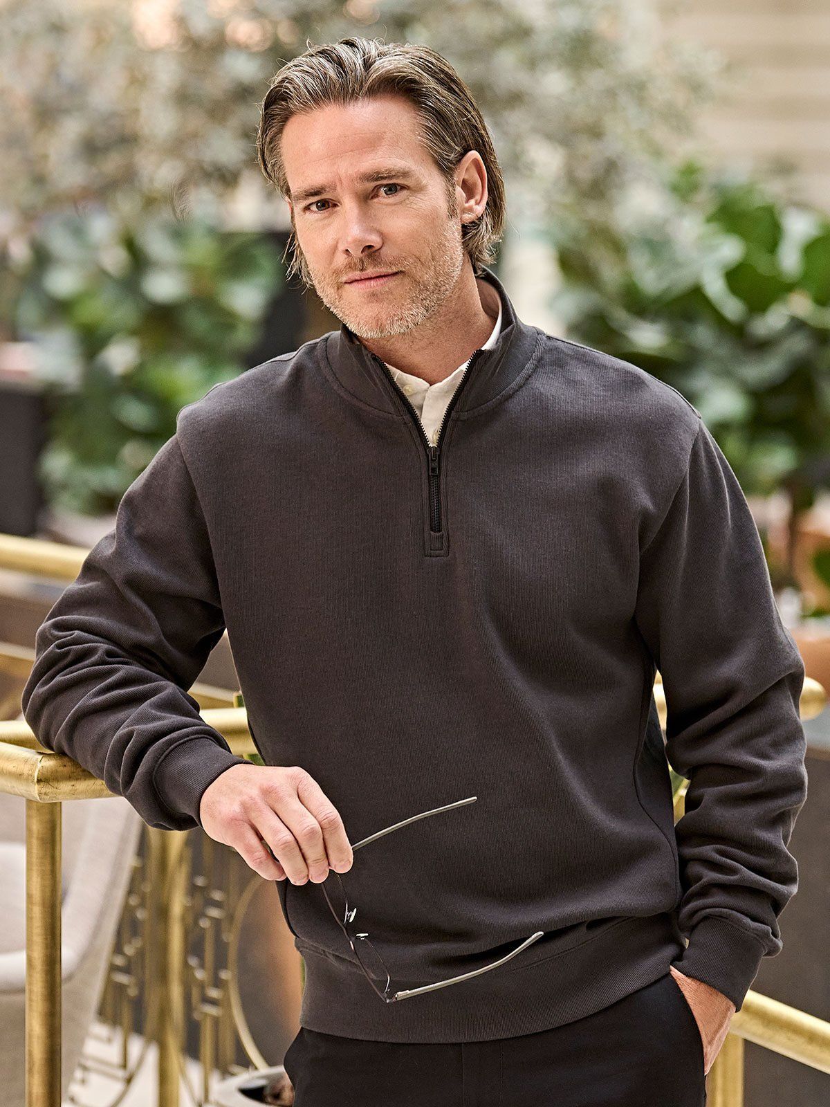 Ribbed Interlock Half Zip - Tee Jays