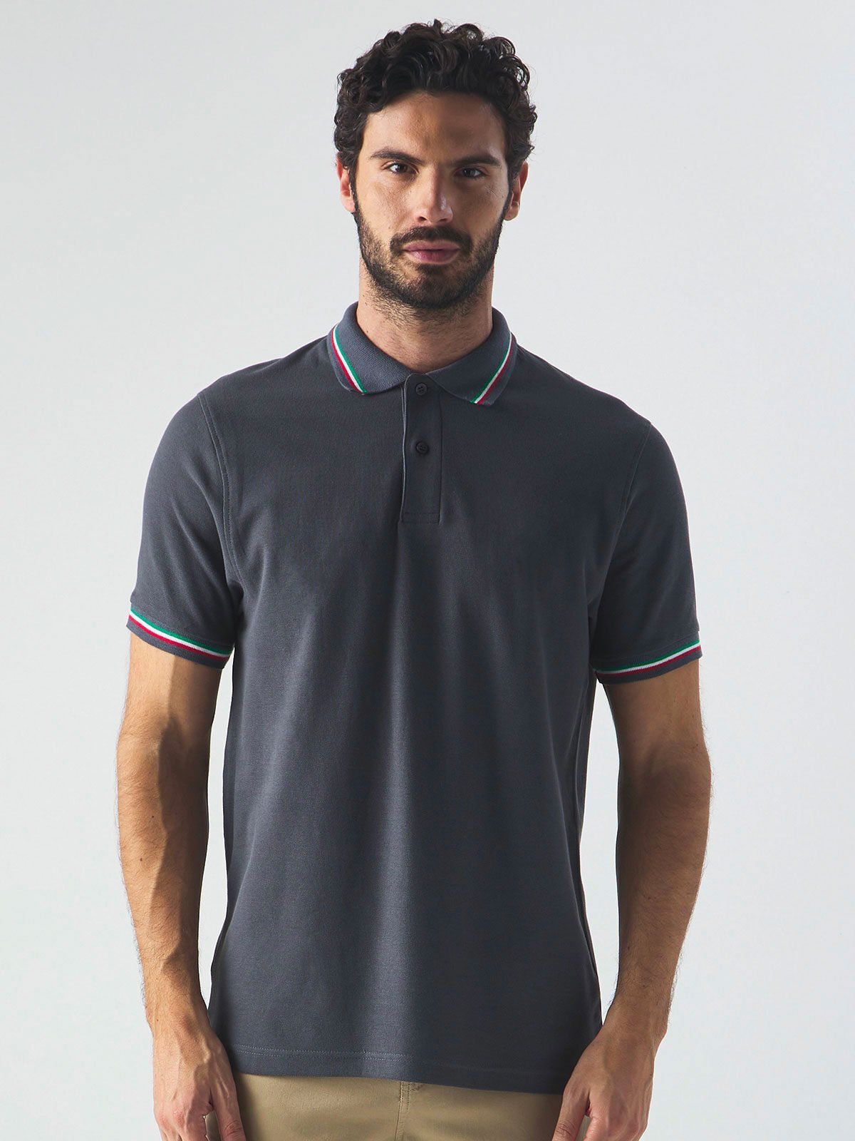 Polo tricolor Italy - Black Spider