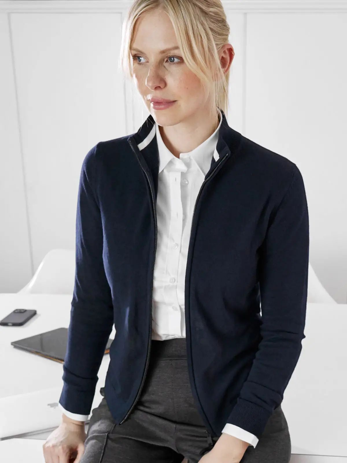 Ladies' Zip-Cardigan - James & Nicholson