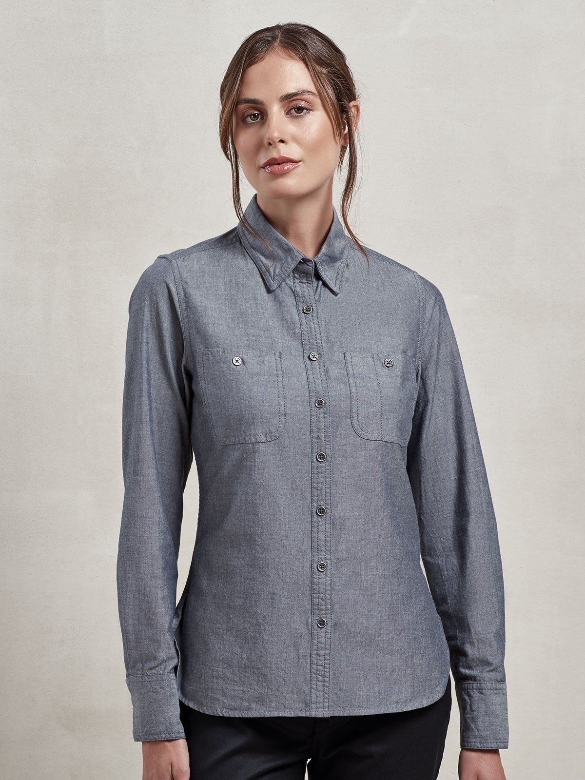Women's Organic Chambray Fairtrade Shirt - Premier