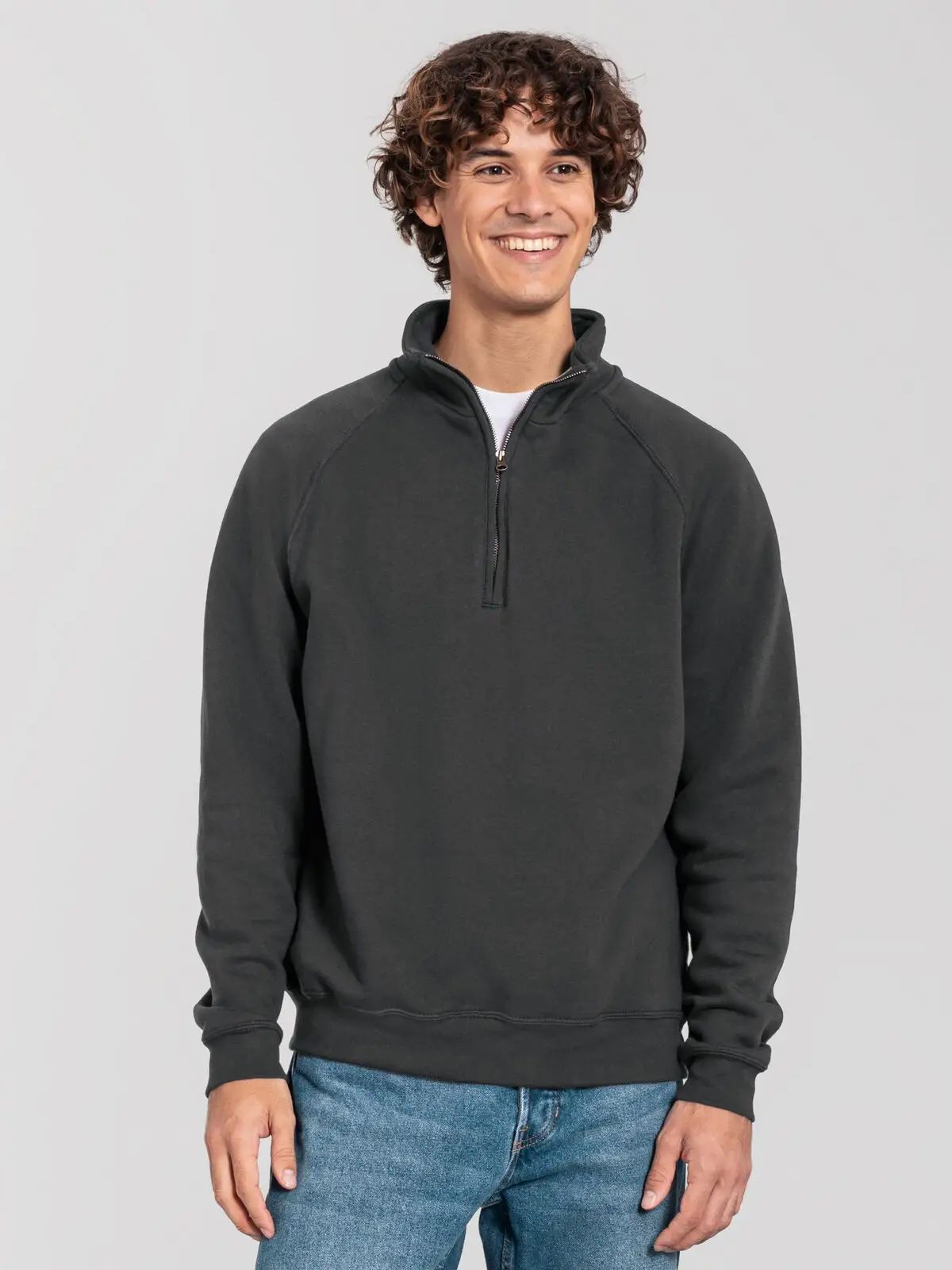 Iconic Premium Zip Neck Sweat - Fruit of the Loom
