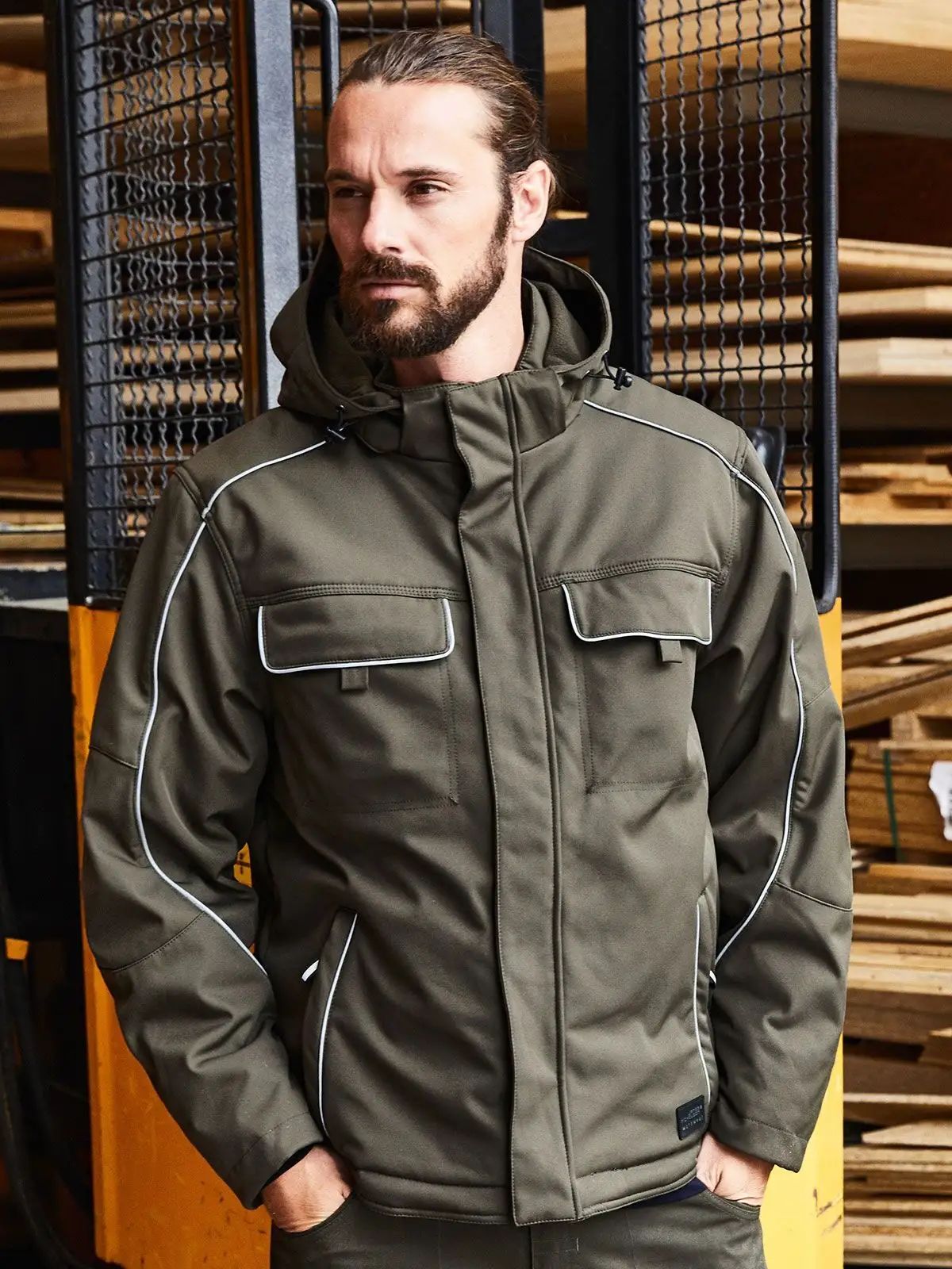 Workwear Softshell Padded Jacket - Solid - James & Nicholson