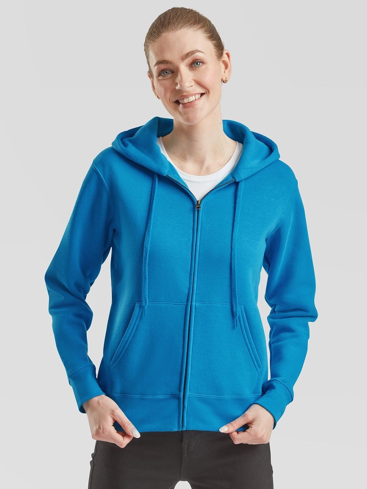 Ladies Premium Hooded Sweat Jacket - Fruit of the Loom