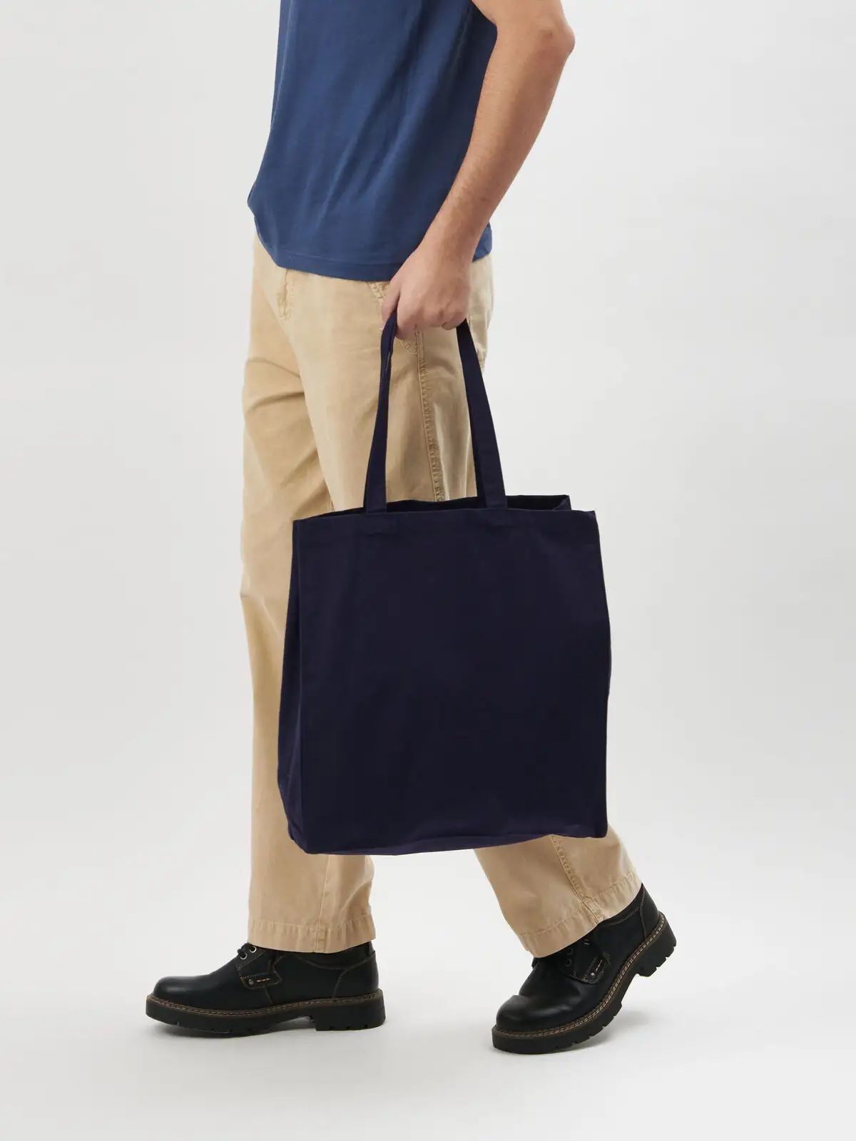 Canvas Shopper con soffietto - Black Spider