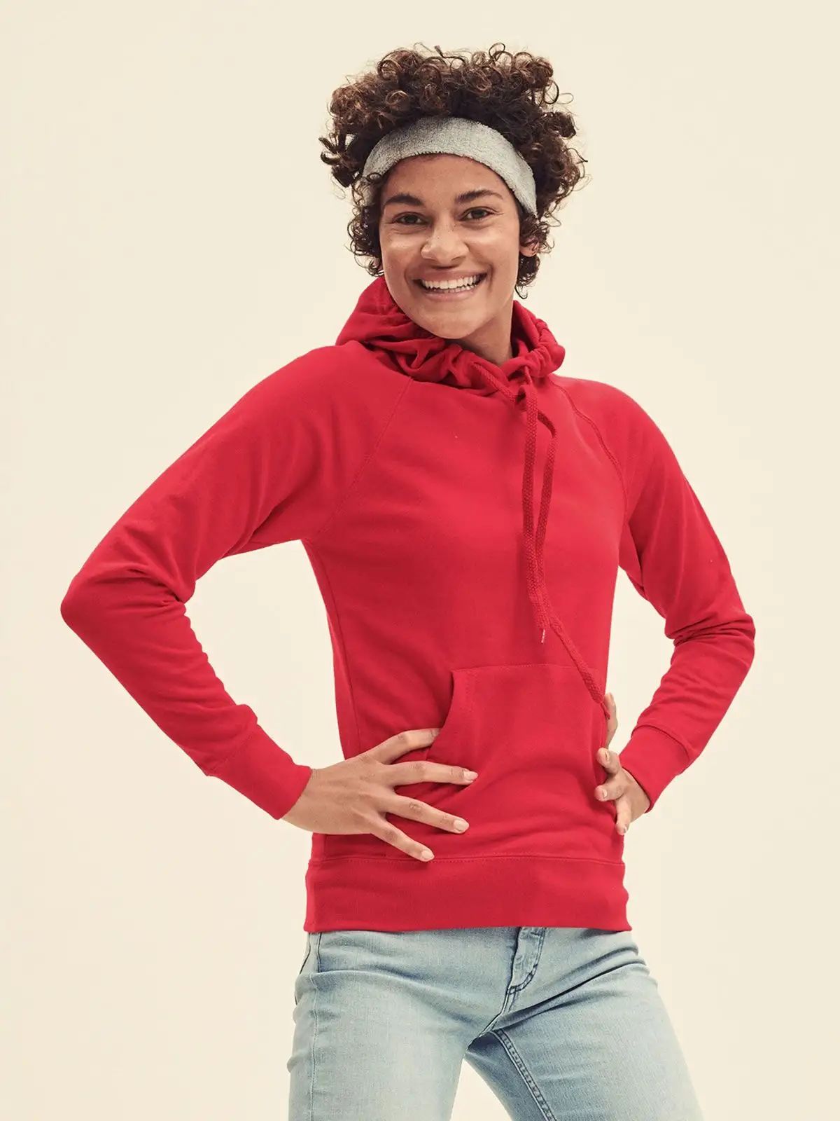 Ladies Lightweight Hooded Sweat - Fruit of the Loom