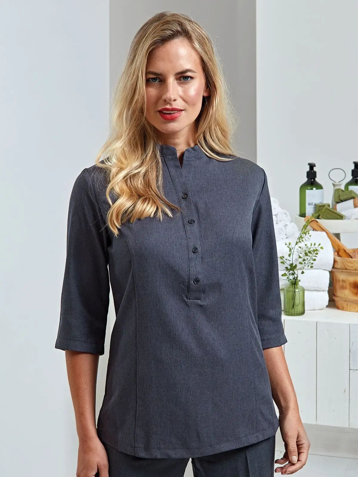 Verbena Linen Look Button Up Beauty Tunic - Premier