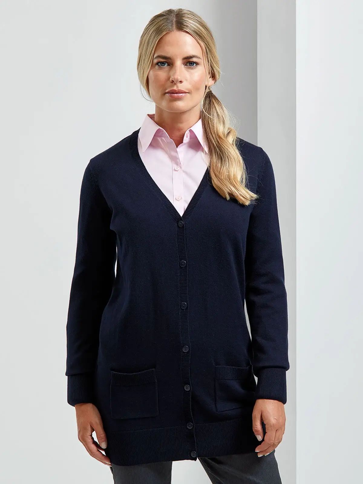 Ladies??? Log Length Knitted Cardigan - Premier