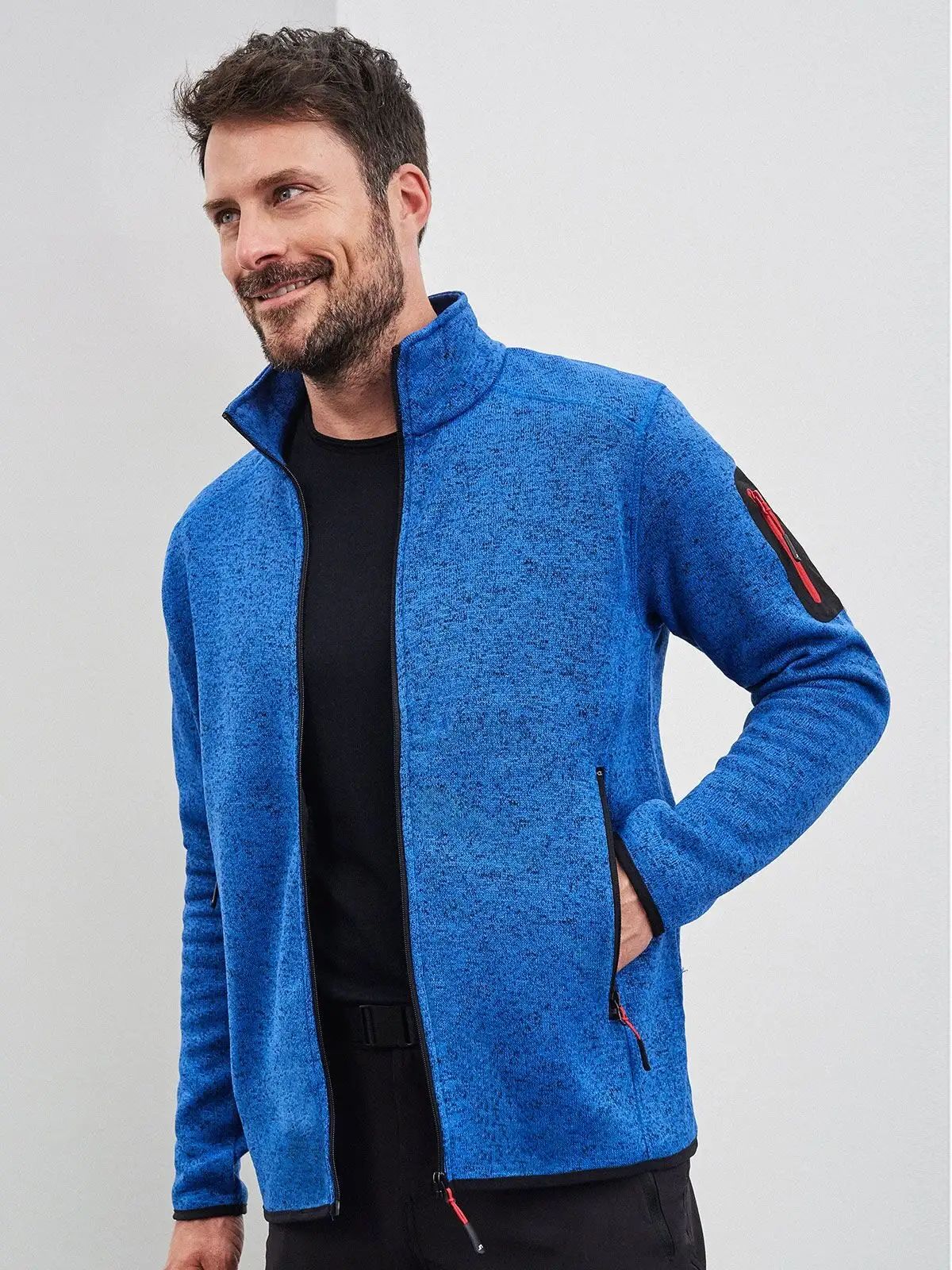 Men's Knitted Fleece Jacket - James & Nicholson