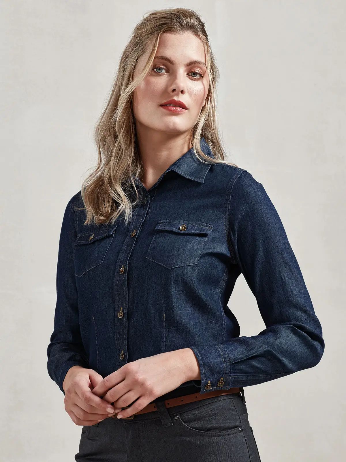 Ladies'??? Jeans Stitch Denim Shirt - Premier