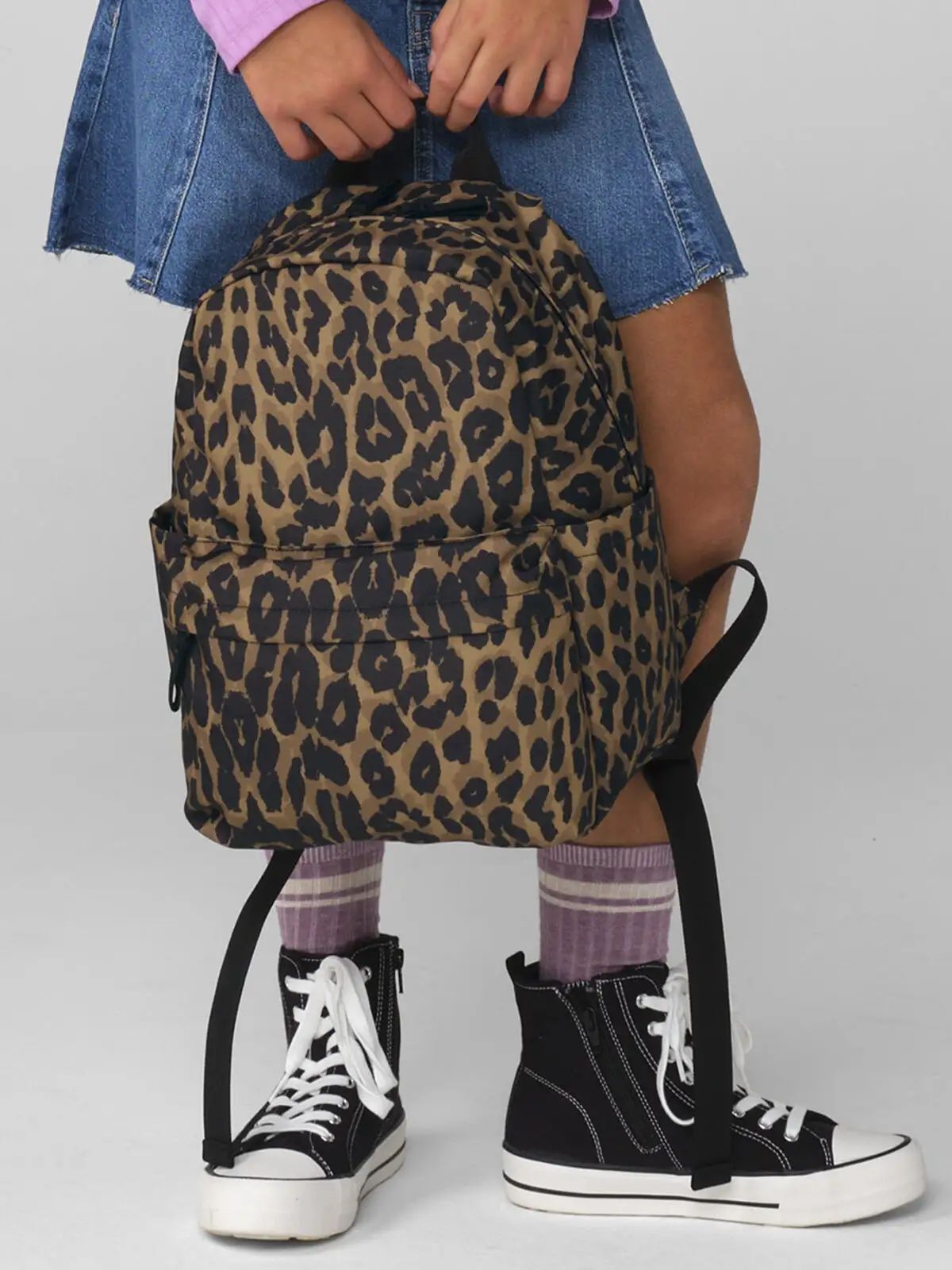 Leopard Print Mini Backpack - Bag Base