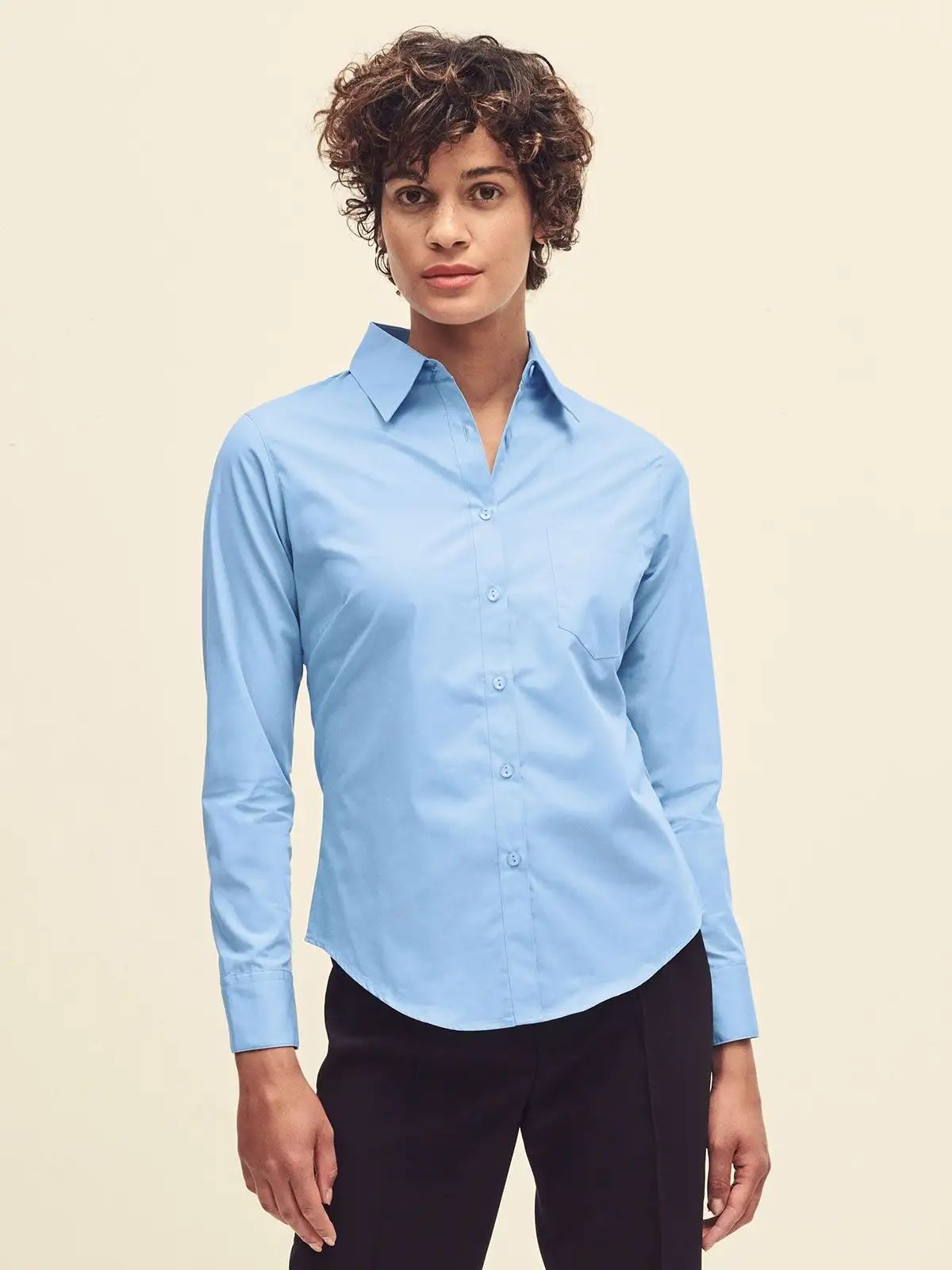 Ladies Poplin Shirt Long Sleeve - Fruit of the Loom