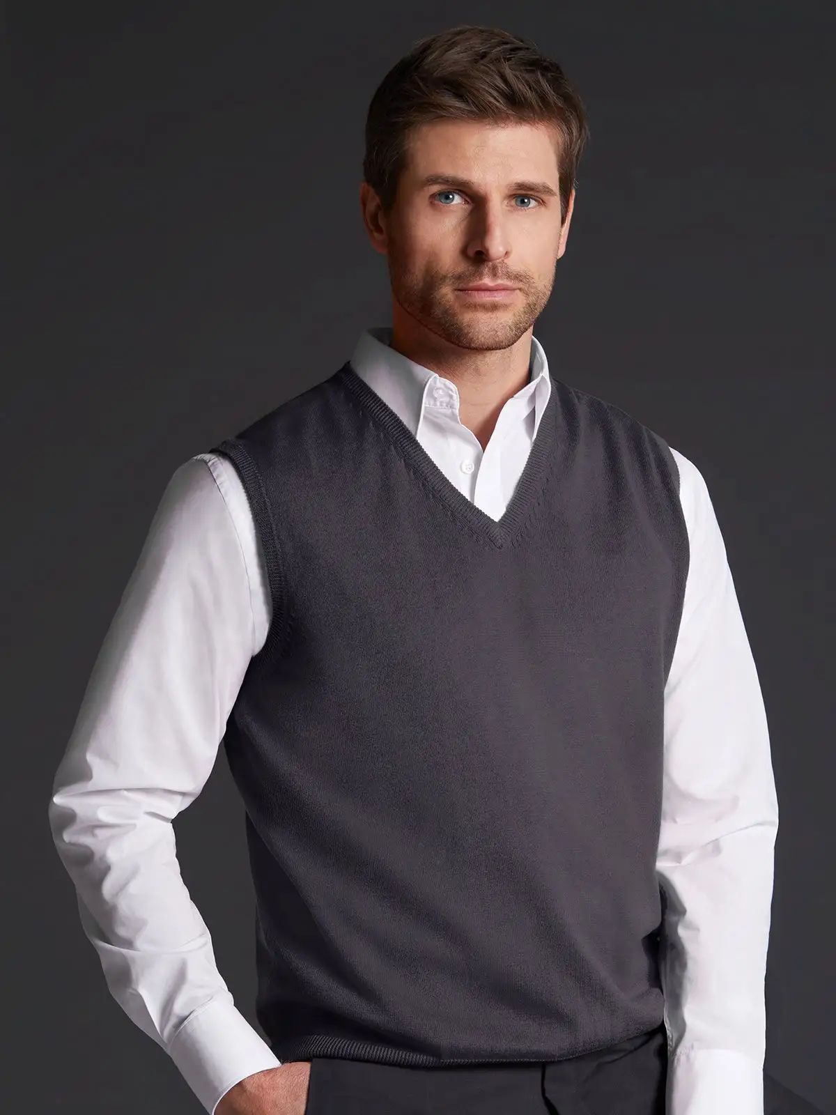 Men's V-Neck Pullover - James & Nicholson