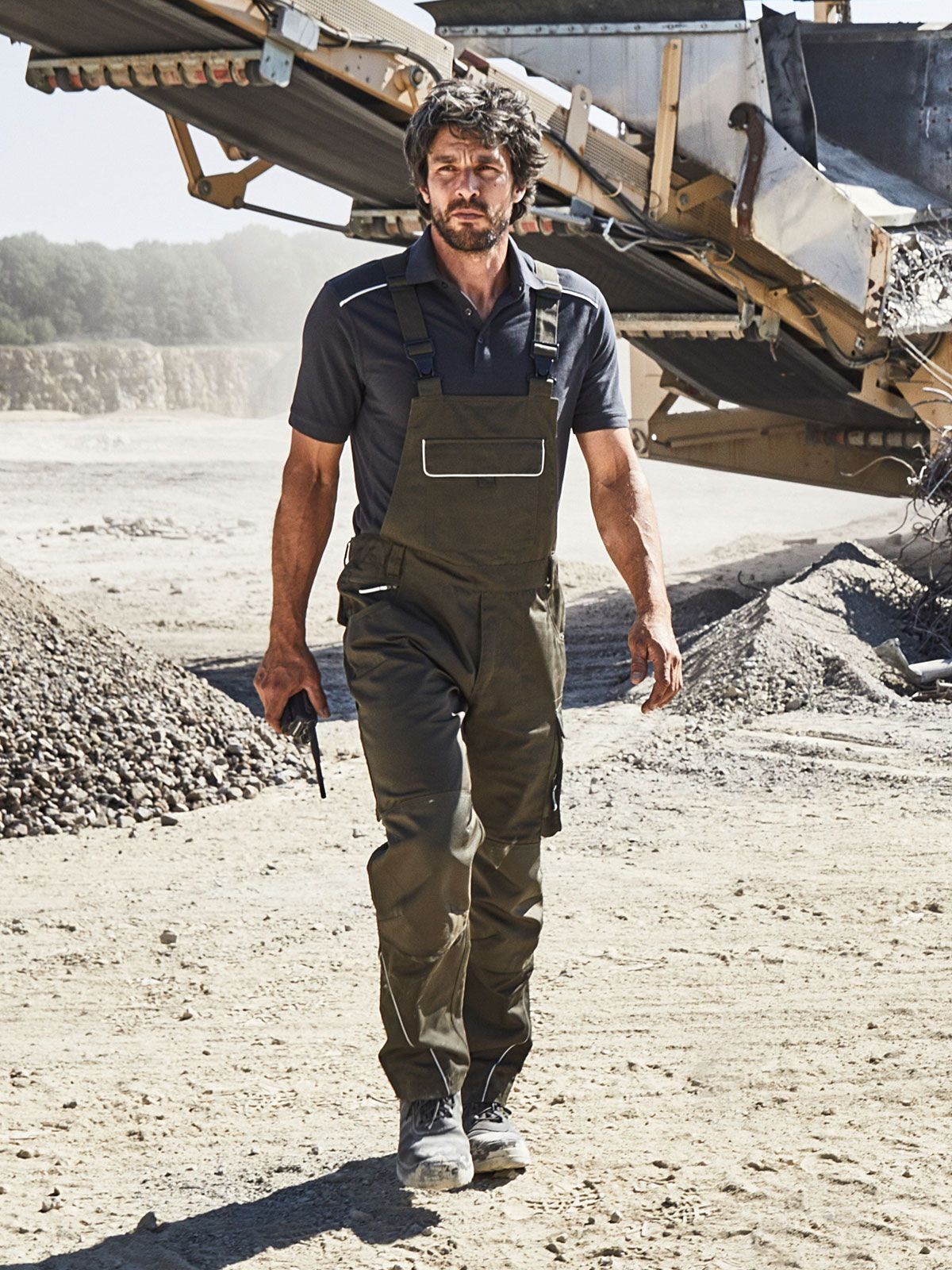 Workwear Pants With Bib - Solid - Daiber