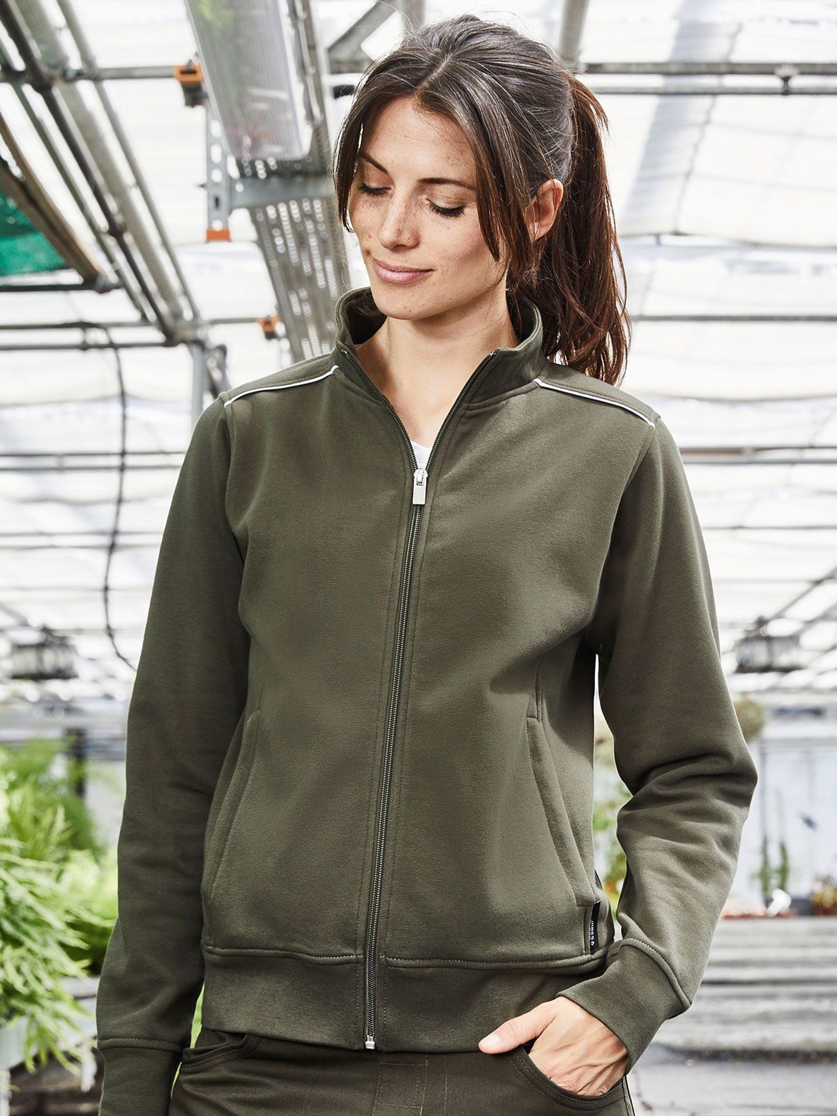 Ladies' Workwear Sweat-Jacket - Solid - Daiber
