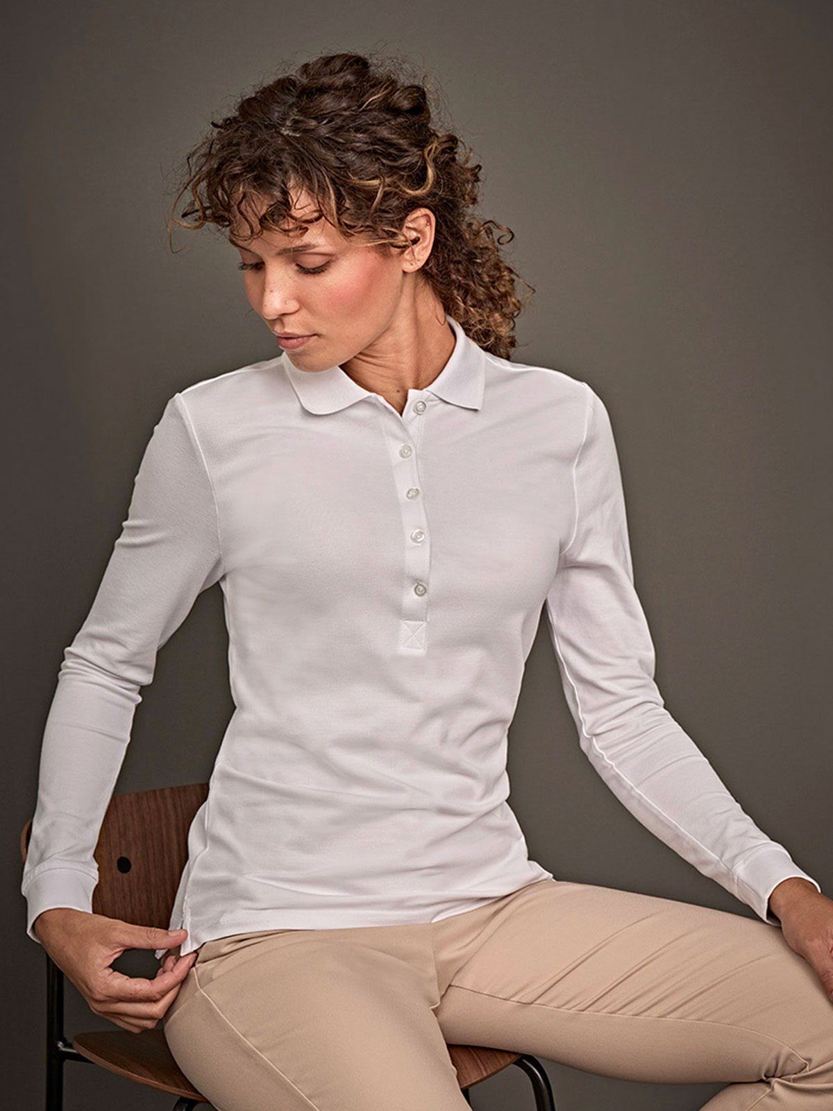 Ladies Luxury Stretch Long Sleeve Polo - Tee Jays