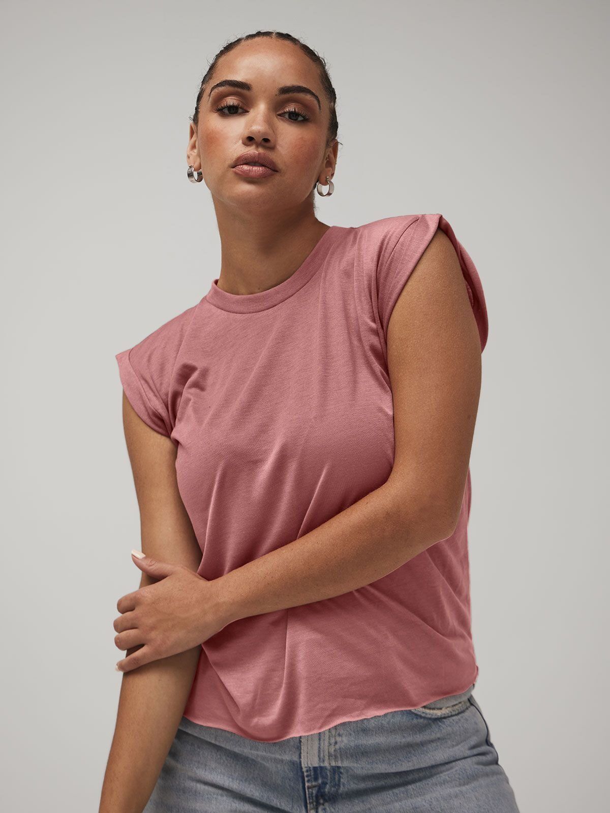 Women's Flowy Muscle Tee with Rolled Cuff - Bella+Canvas