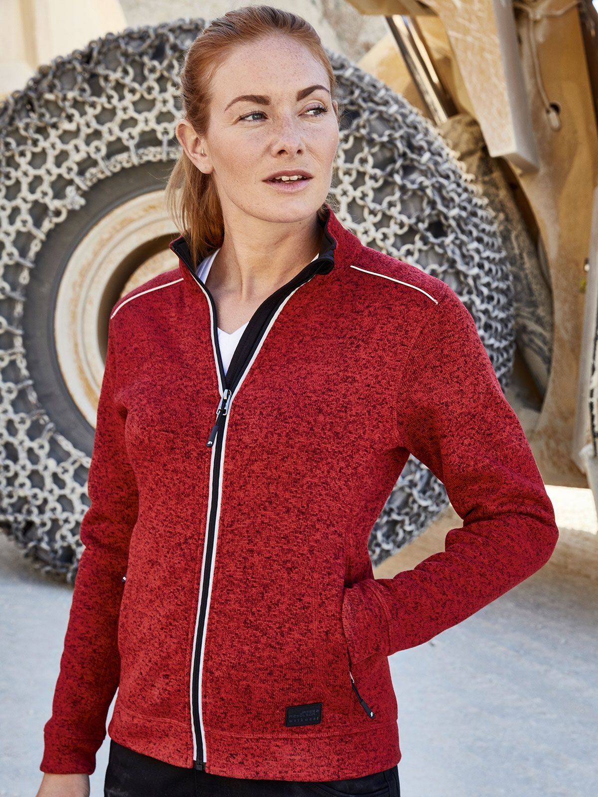 Ladies' Knitted Workwear Fleece Jacket - Solid - Daiber