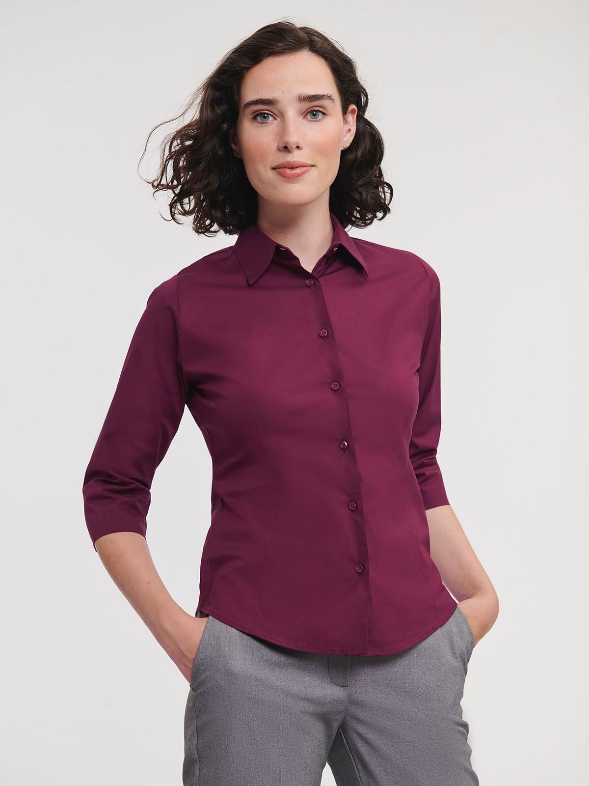 Ladies' 3/4 Sleeve Easy Care Fitted Shirt - Russell