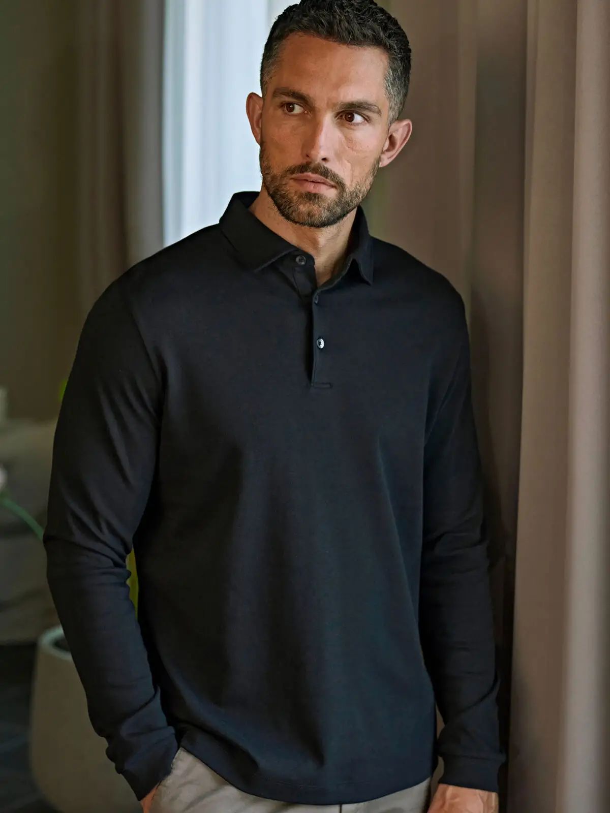 Pima Cotton Long Sleeve Polo - Tee Jays