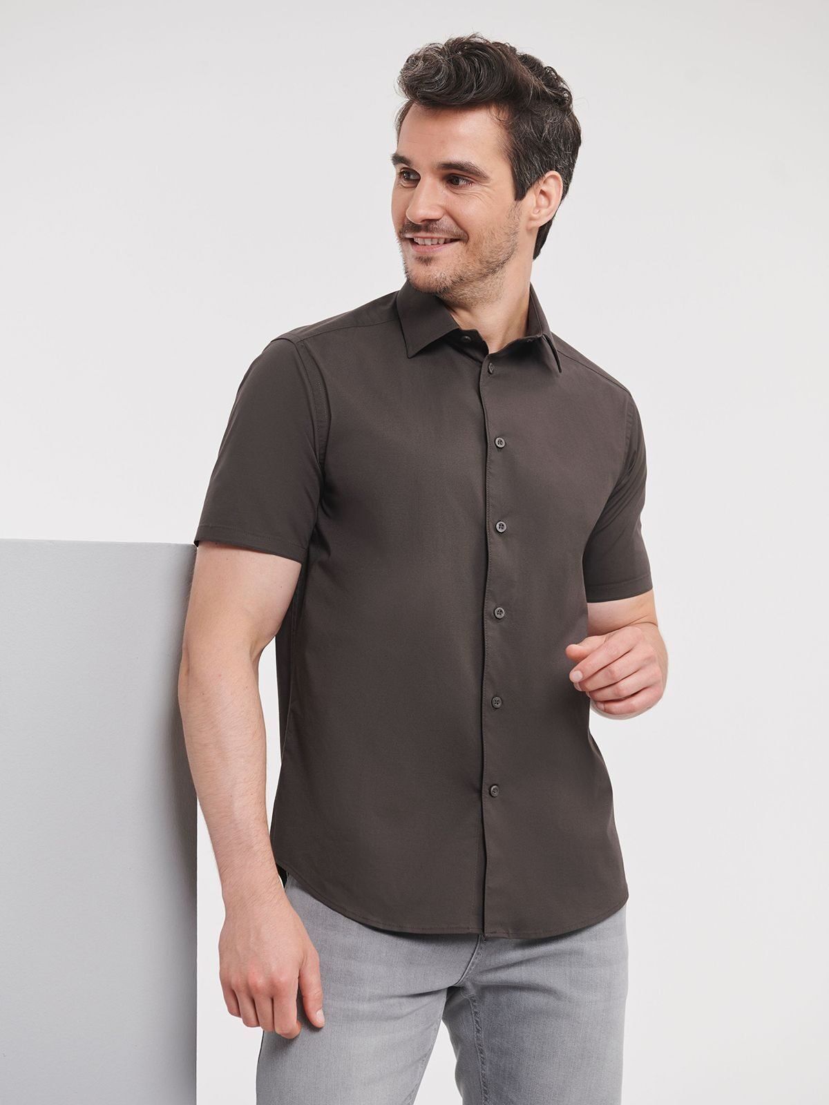Men's Short Sleeve Easy Care Fitted Shirt - Russell