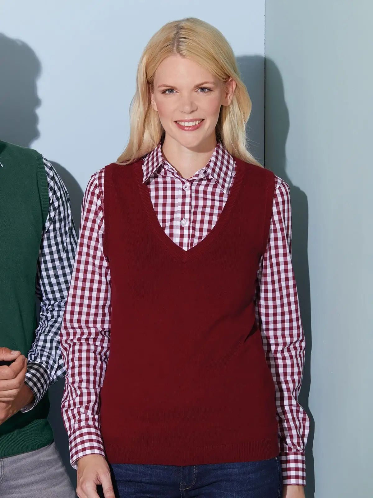 Ladies' V-Neck Pullover - James & Nicholson