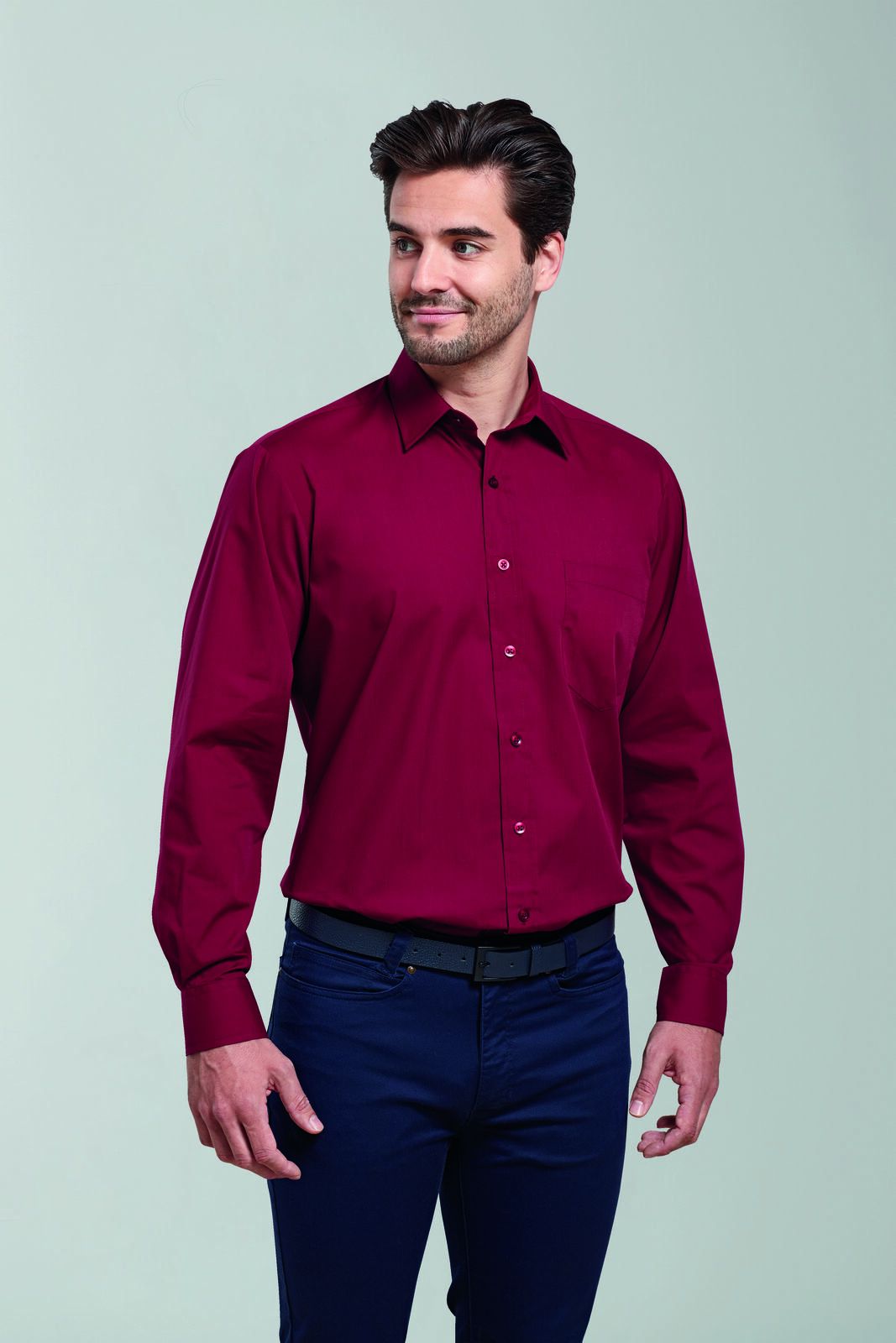 Men's Long Sleeve Poplin Shirt - Premier