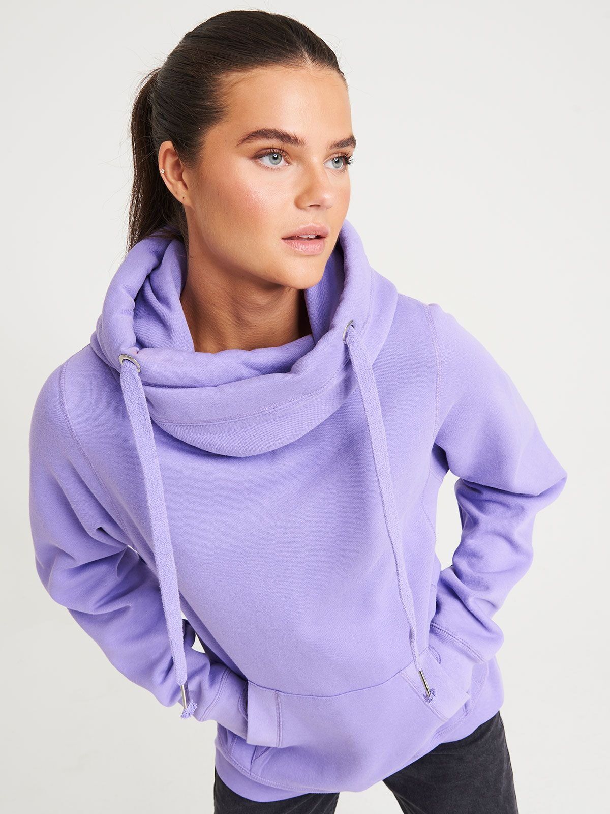 Cross Neck Hoodie - Just Hoods by AWDis