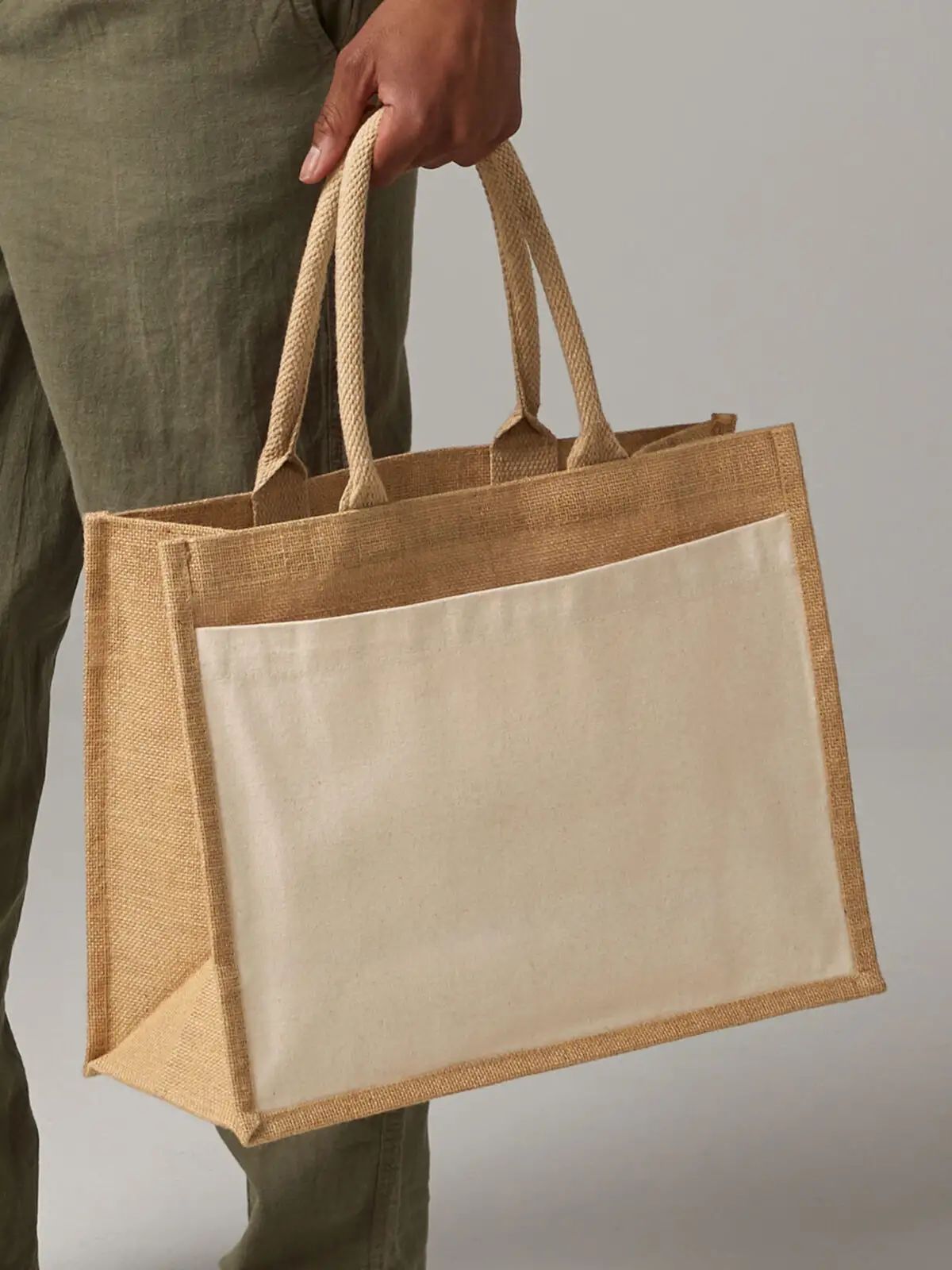 Cotton Pocket Jute Shopper - Westford Mill
